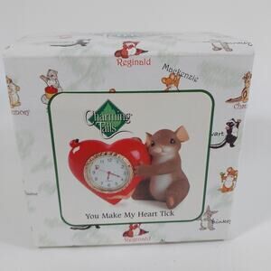 Charming Tails “You‎ Make My Heart Tick” Mouse Ladybug Clock Fitz & Floyd